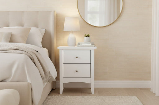 Como White Petite 2 Drawer Bedside Table - Luminex FurnitureBedside TableCMW509