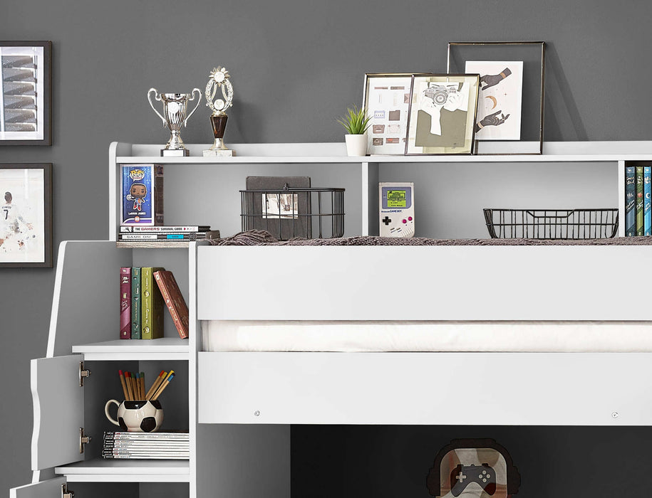 Coral Staircase Bunk All White - Luminex FurnitureBunk BedCAM810