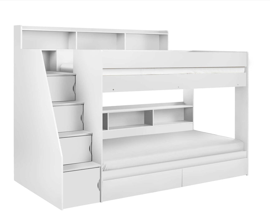 Coral Staircase Bunk All White - Luminex FurnitureBunk BedCAM810