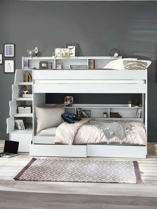 Coral Staircase Bunk All White - Luminex FurnitureBunk BedCAM810