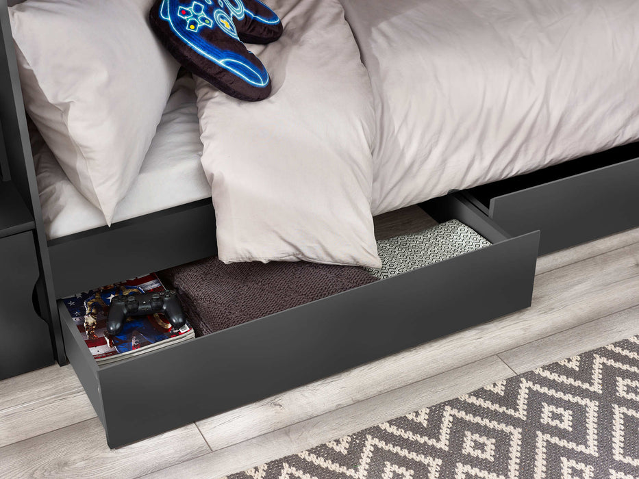 Coral Staircase Bunk Anthracite – Kids’ Bunk Bed with Storage - Luminex FurnitureBunk BedCAM811