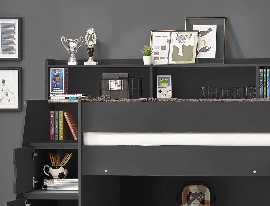 Coral Staircase Bunk Anthracite – Kids’ Bunk Bed with Storage - Luminex FurnitureBunk BedCAM811