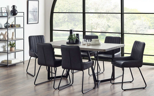 Coralie Concrete Effect Dining Table & 6 Whitley Chairs – Industrial Dining Set - Luminex FurnitureDining SetMIL071