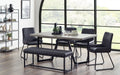 Coralie Concrete Effect Dining Table with Whitley Bench & 4 Chairs - Luminex FurnitureDining SetMIL070
