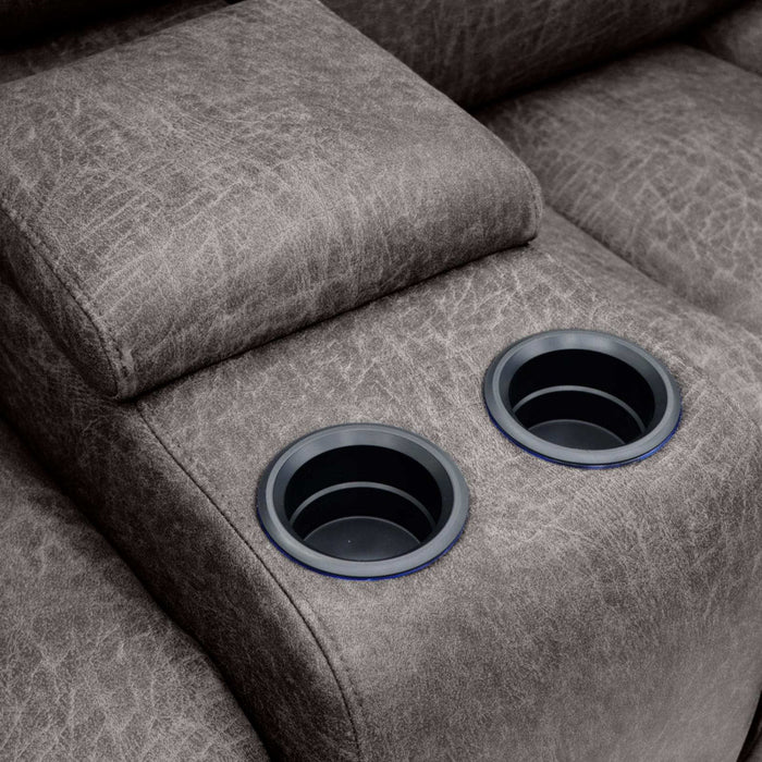 Corinthia Brown 2 Seater Tech Recliner Sofa – Electric with LED - Luminex FurnitureSofasclove_brown_2_str