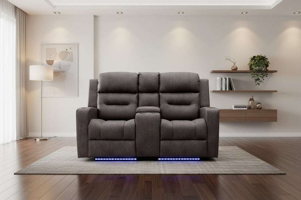 Corinthia Brown 2 Seater Tech Recliner Sofa – Electric with LED - Luminex FurnitureSofasclove_brown_2_str
