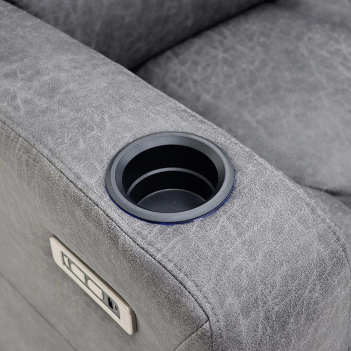 Corinthia Grey 2 Seater Tech Recliner Sofa – Electric with LED - Luminex FurnitureSofasclove_grey_2_str