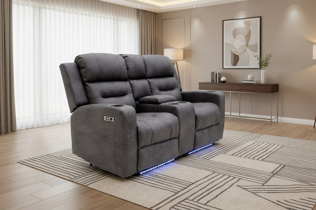 Corinthia Grey 2 Seater Tech Recliner Sofa – Electric with LED - Luminex FurnitureSofasclove_grey_2_str