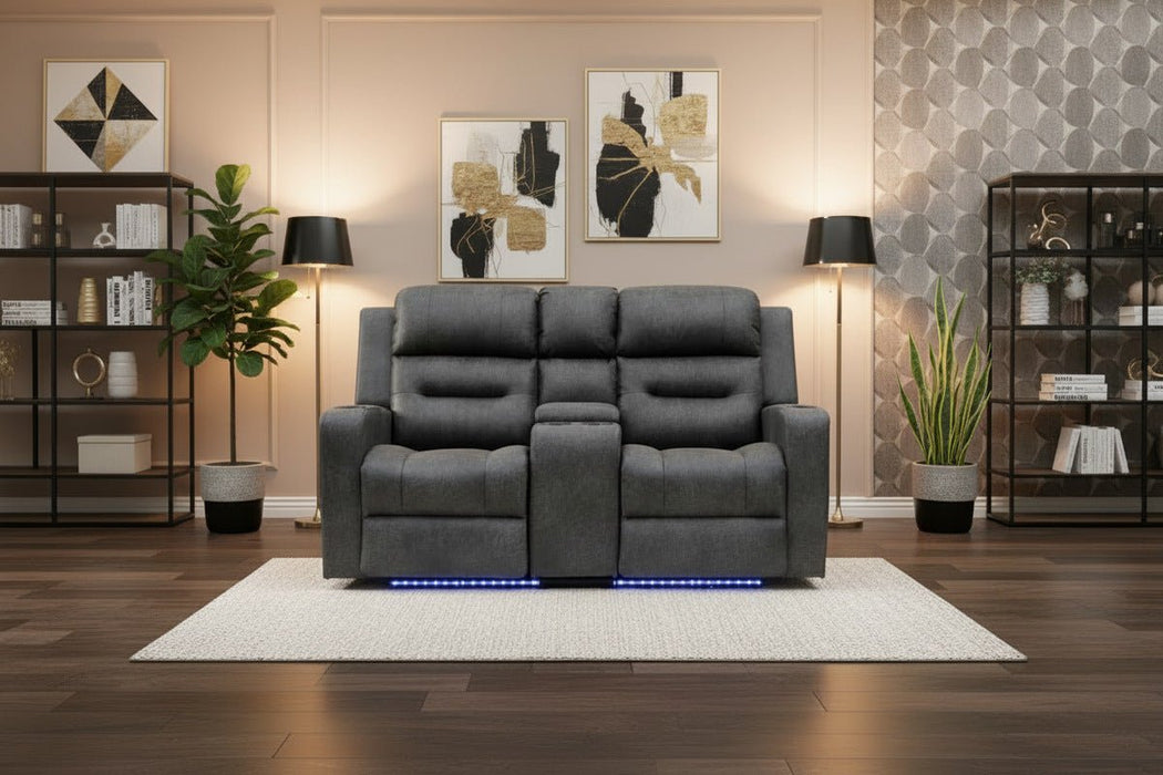 Corinthia Grey 2 Seater Tech Recliner Sofa – Electric with LED - Luminex FurnitureSofasclove_grey_2_str