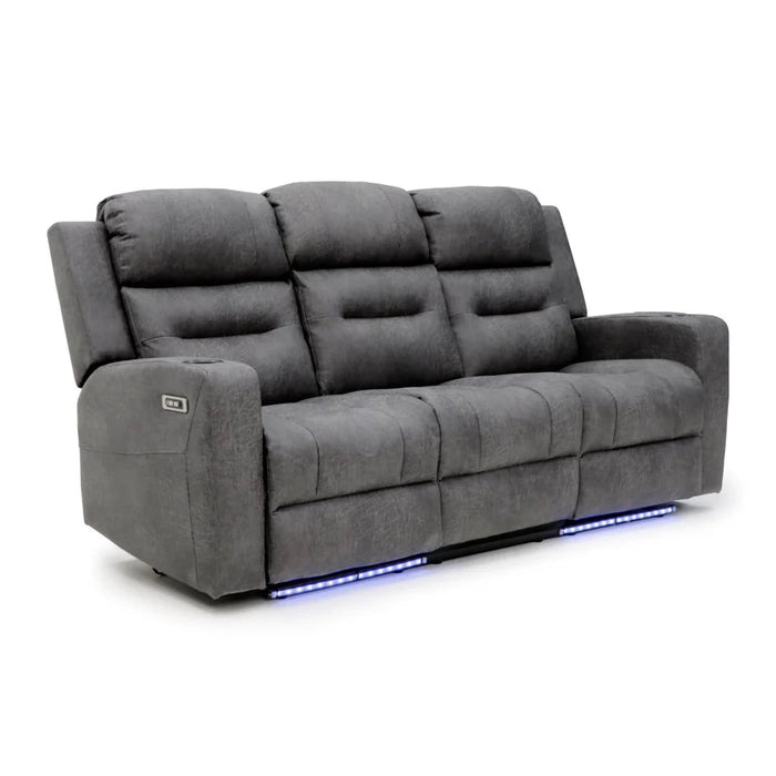 Corinthia Grey 3 Seater Tech Recliner Sofa – Electric with LED - Luminex FurnitureSofasclove_grey_3_str