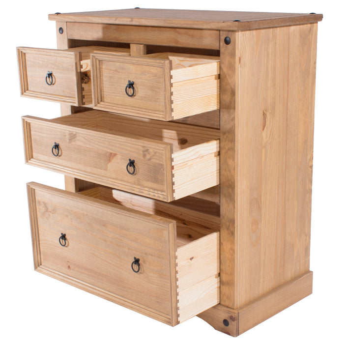 Corona 2+2 Drawer Chest – Antique Waxed Pine - LuminexFurnitureChest of DrawersCR512