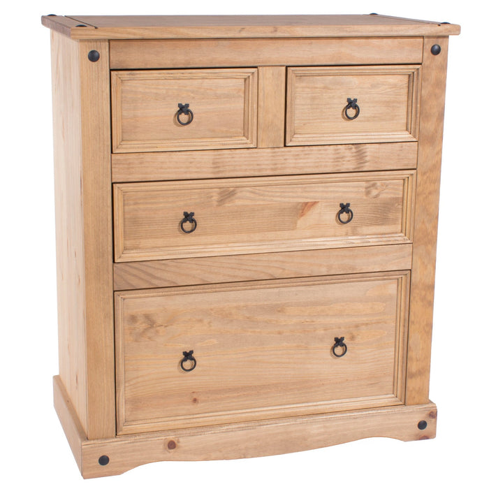 Corona 2+2 Drawer Chest – Antique Waxed Pine - LuminexFurnitureChest of DrawersCR512