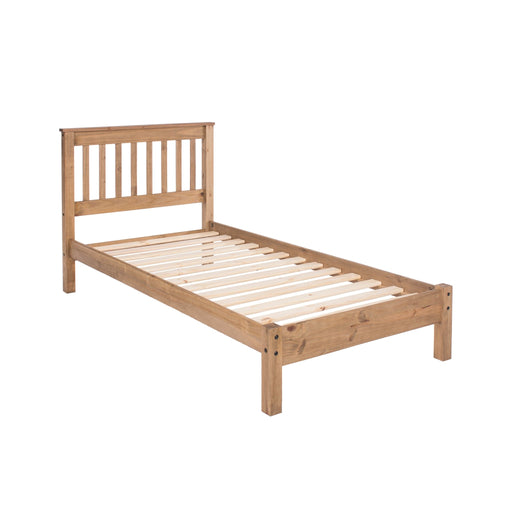 Corona 3'0" Slatted Low end Bedstead - Antique Waxed Pine - LuminexFurnitureBedWX300LE