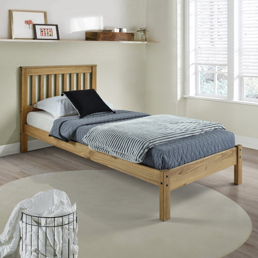 Corona 3'0" Slatted Low end Bedstead - Antique Waxed Pine - LuminexFurnitureBedWX300LE