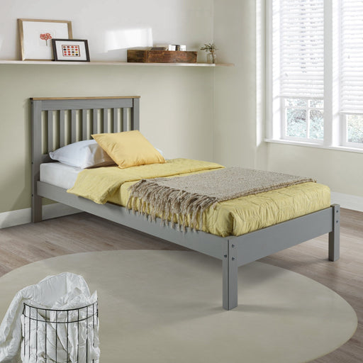Corona 3'0" Slatted Low end Bedstead - Grey Wax - LuminexFurnitureBedCRG300LE