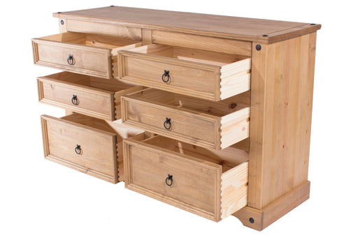 Corona 3+3 Drawer Wide Chest – Antique Waxed Pine - LuminexFurnitureChest of DrawersCR513