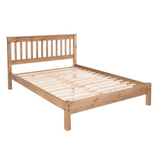 Corona 4'6" Slatted Low end Bedstead - White - LuminexFurnitureBedCRW460LE