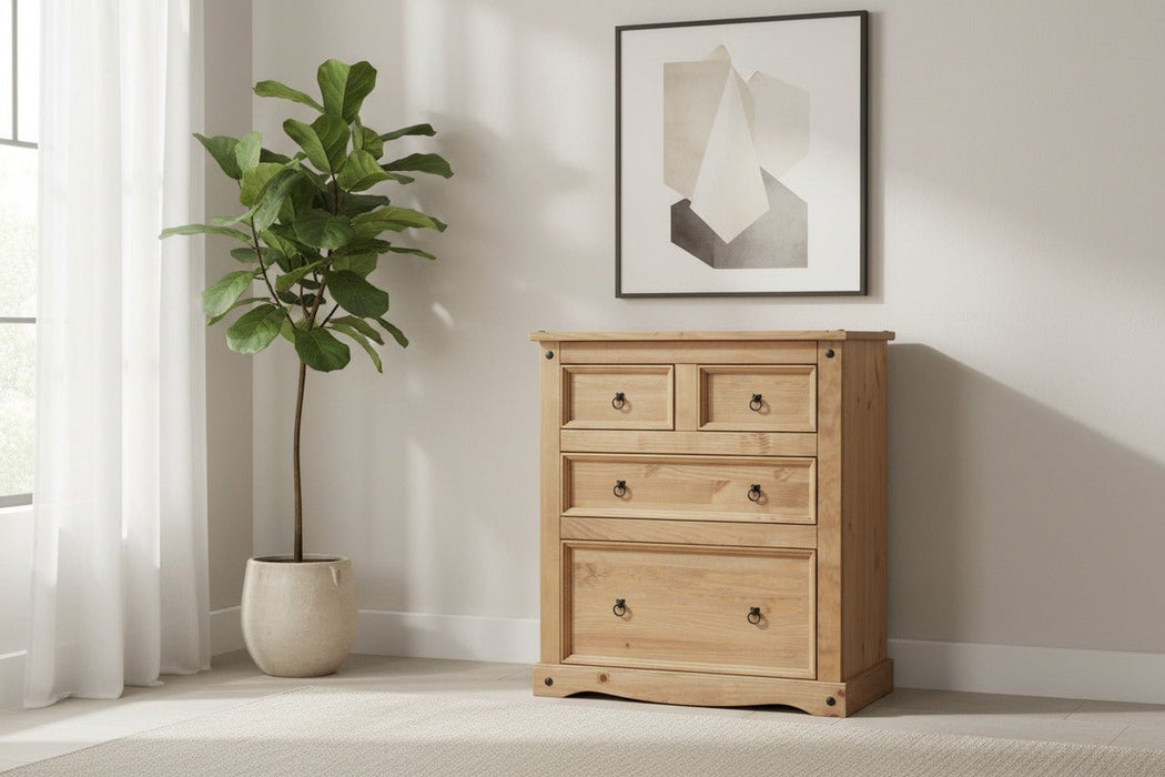 Corona Antique Wax 2+2 Drawer Chest of Drawers - Luminex FurnitureChest of DrawersCR512