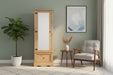 Corona Antique Waxed Pine 1 - Door Mirrored Armoire - Luminex FurnitureWardrobeCR525