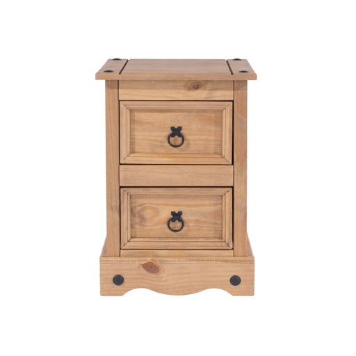 Corona Bedside Table 2 Drawer Petite Cabinet Antique Waxed Pine - LuminexFurnitureBedside TableCR509