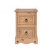 Corona Bedside Table 2 Drawer Petite Cabinet Antique Waxed Pine - LuminexFurnitureBedside TableCR509