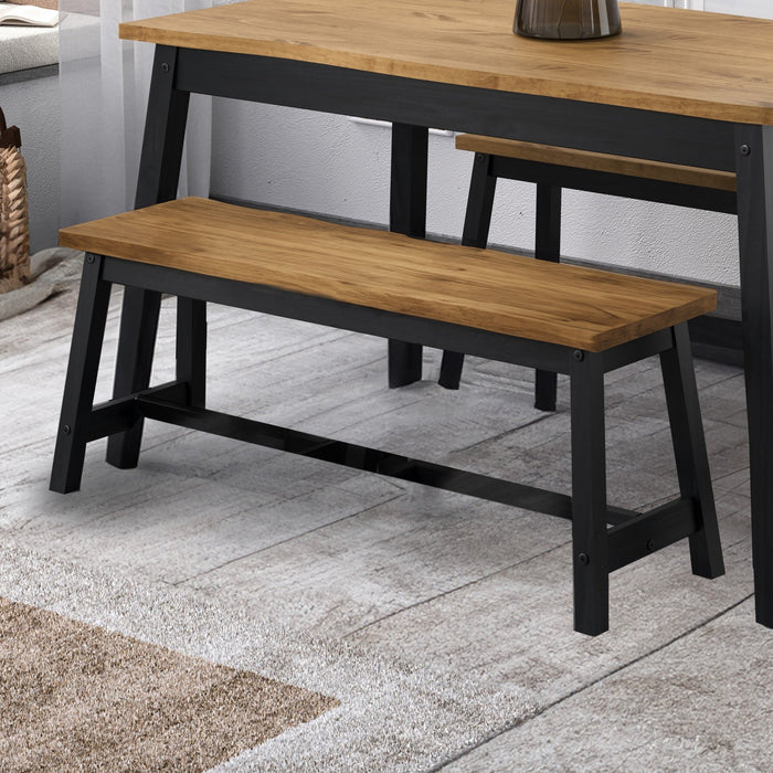 Corona Black Bench Seat Live Edge Large Dining - LuminexFurnitureBench SeatCRB206