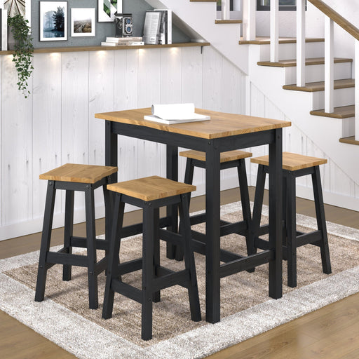 Corona Black Dining Set - High Breakfast Table & 2 Stools - LuminexFurnitureDining SetCRBTBSET22