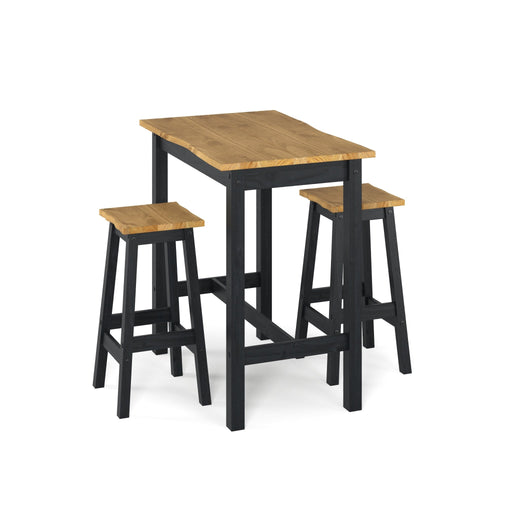 Corona Black Dining Set - High Breakfast Table & 2 Stools - LuminexFurnitureDining SetCRBTBSET22