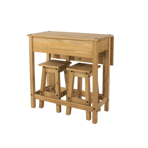 Corona Dining Set - Drop Leaf Table & 2 Stools - Pine - LuminexFurnitureDining SetCRTBSET4