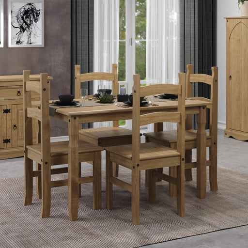 Corona Dining Table & Chair Set - Antique Waxed Pine - LuminexFurnitureDining SetCRTBSET2