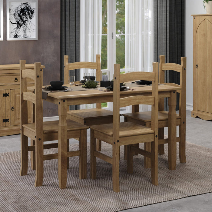 Corona Dining Table & Chair Set - Antique Waxed Pine - LuminexFurnitureDining SetCRTBSET2