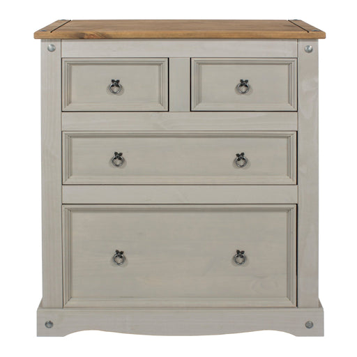 Corona Grey 2+2 Drawer Chest – Grey Wax - LuminexFurnitureChest of DrawersCRG512