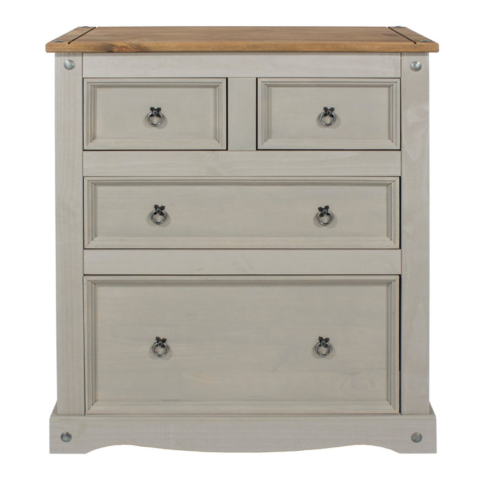 Corona Grey 2+2 Drawer Chest – Grey Wax - LuminexFurnitureChest of DrawersCRG512