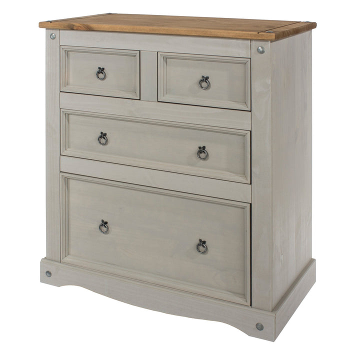 Corona Grey 2+2 Drawer Chest – Grey Wax - LuminexFurnitureChest of DrawersCRG512