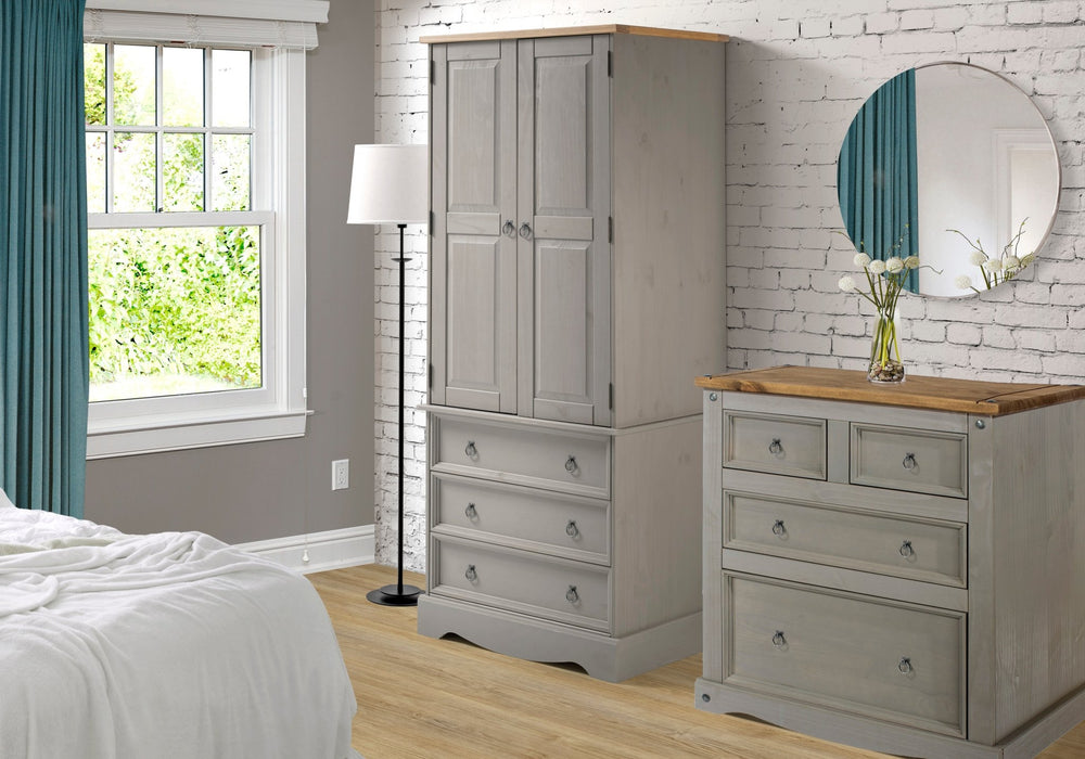 Corona Grey 2+2 Drawer Chest – Grey Wax - LuminexFurnitureChest of DrawersCRG512