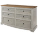 Corona Grey 3+3 Drawer Wide Chest – Grey Wax - LuminexFurnitureChest of DrawersCRG513