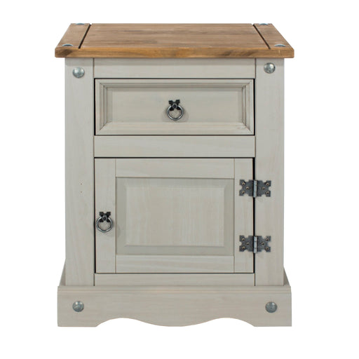 Corona Grey Bedside Table 1 Door, Drawer Cabinet - LuminexFurnitureBedside TableCRG510