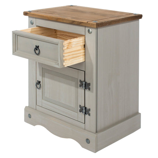Corona Grey Bedside Table 1 Door, Drawer Cabinet - LuminexFurnitureBedside TableCRG510