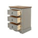 Corona Grey Bedside Table 3 Drawer Cabinet Wax - LuminexFurnitureBedside TableCRG511