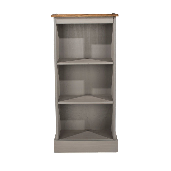 Corona Grey Bookcase Wax Low Narrow - LuminexFurnitureBookcaseCRG948