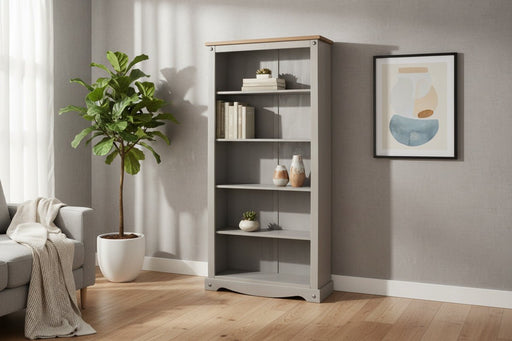 Corona Grey Bookcase Wax Tall - Luminex FurnitureBookcaseCRG924