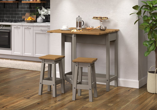Corona Grey Dining Set Drop Leaf Table & 2 Stools - LuminexFurnitureDining SetCRGTBSET4
