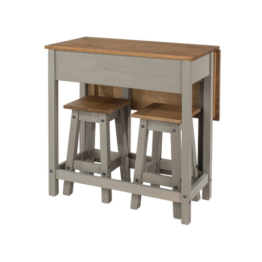 Corona Grey Dining Set Drop Leaf Table & 2 Stools - LuminexFurnitureDining SetCRGTBSET4