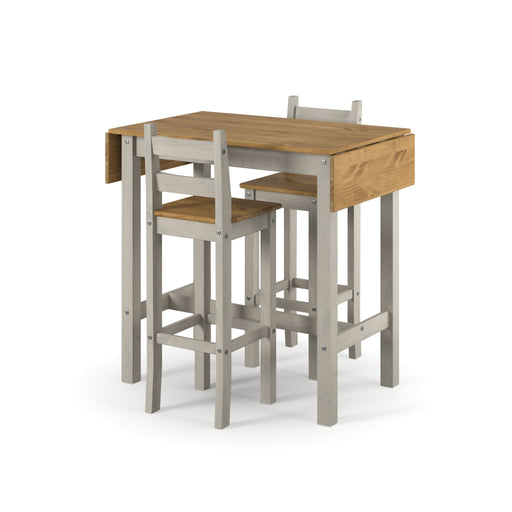 Corona Grey Dining Set High Bar Drop Leaf Table & 2 Chairs - LuminexFurnitureDining SetCRGTBSET12