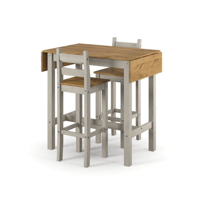 Corona Grey Dining Set High Bar Drop Leaf Table & 2 Chairs - LuminexFurnitureDining SetCRGTBSET12