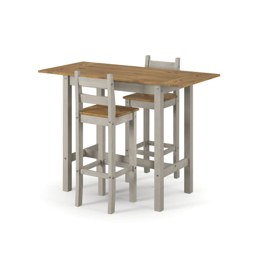 Corona Grey Dining Set High Bar Drop Leaf Table & 2 Chairs - LuminexFurnitureDining SetCRGTBSET12