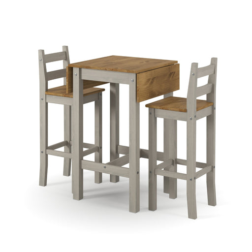 Corona Grey Dining Set High Drop Leaf Table & 2 Chairs - LuminexFurnitureDining SetCRGTBSET11