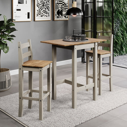 Corona Grey Dining Set High Drop Leaf Table & 2 Chairs - LuminexFurnitureDining SetCRGTBSET11
