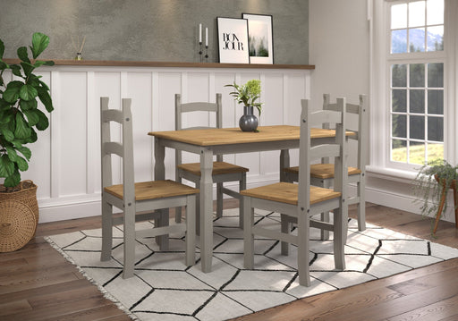 Corona Grey Dining Set Rectangular Table & 4 Chair - LuminexFurnitureDining SetCRGTBSET2