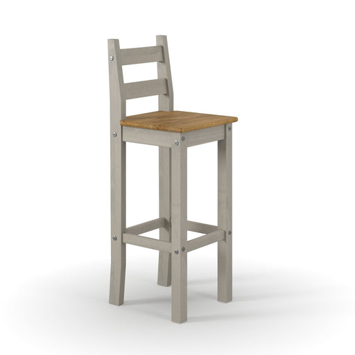 Corona Grey High Bar Chair (pair) Antique Waxed Pine - LuminexFurnitureChairsCRG104